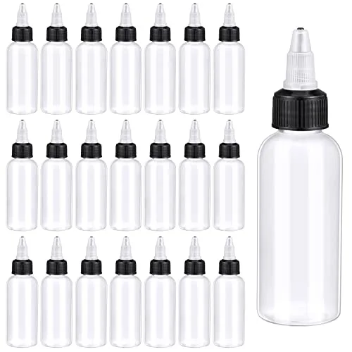 Round Bottles with Twist Caps Small Oil Sauce Ketchup Squeeze Paint Dropper Plastic Bottles with Squeeze for Kitchen Household Home