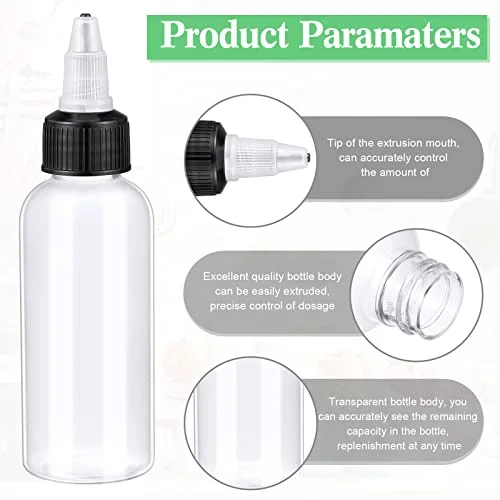 Round Bottles with Twist Caps Small Oil Sauce Ketchup Squeeze Paint Dropper Plastic Bottles with Squeeze for Kitchen Household Home view 3