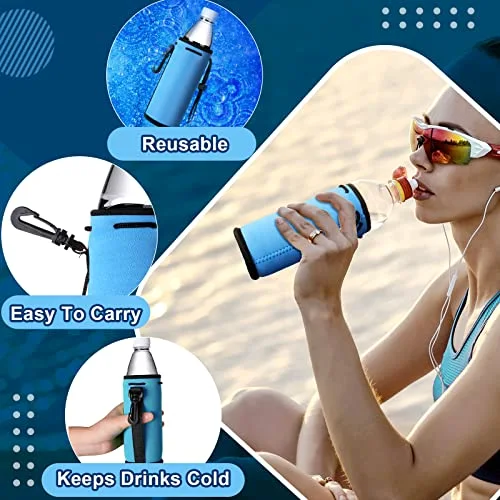 Neoprene Water Bottle Cover Sleeves Non Slip Insulators Beverage Bottle Can Sleeves Covers 16 Coolers Holder view 3