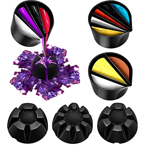 Pour Painting Supplies Split Cups for Paint Pouring Acrylic Silicone Resin Flower Acrylic Leaky Fluid Mixing Cups 3/4/5 Channels Dividers Art Accessories Crafts DIY Drawing Tools