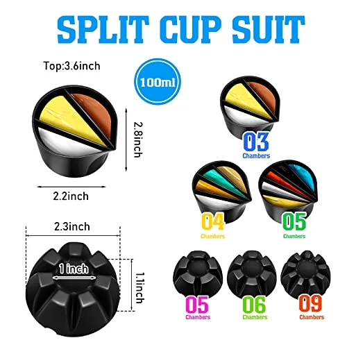 Pour Painting Supplies Split Cups for Paint Pouring Acrylic Silicone Resin Flower Acrylic Leaky Fluid Mixing Cups 3/4/5 Channels Dividers Art Accessories Crafts DIY Drawing Tools view 2