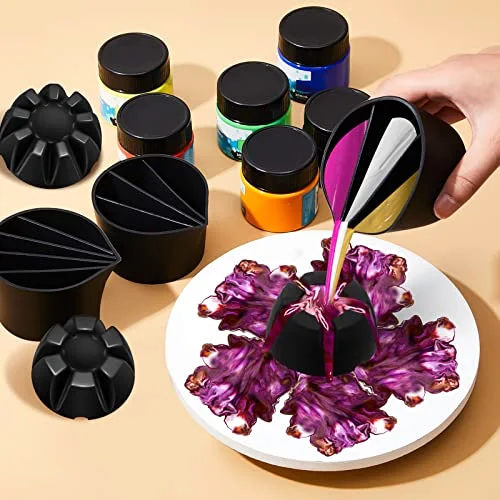 Pour Painting Supplies Split Cups for Paint Pouring Acrylic Silicone Resin Flower Acrylic Leaky Fluid Mixing Cups 3/4/5 Channels Dividers Art Accessories Crafts DIY Drawing Tools view 4