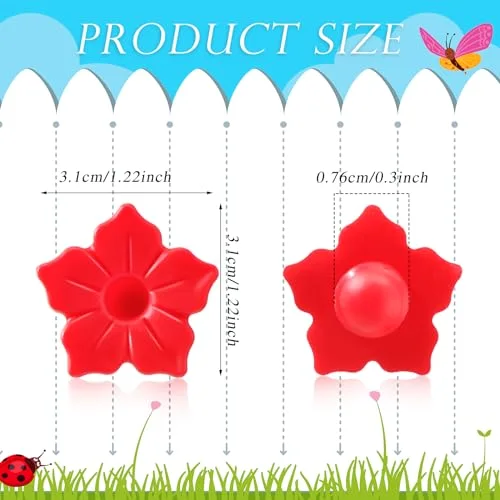 Hummingbird Feeder Replacements Flowers Pet Bird Feeder Replacement Parts Fit in 0.3" Holes Plastic Flowers Feeding Ports for Outdoors Hummingbird Feeders Mason Jar Hanging Feeders view 2