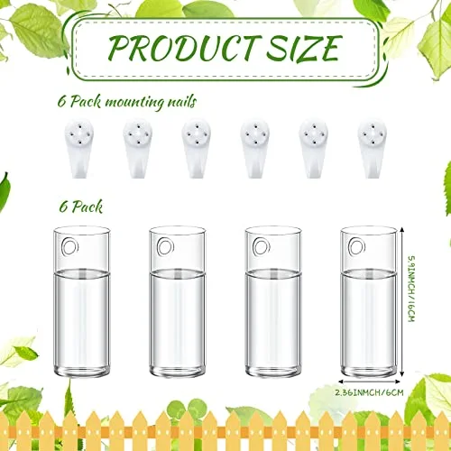 Glass Wall Vase for Plants Indoor Hanging Propagation Planter Container Holder with Plastic Invisible Traceless Hangers Hydroponic Plant Succulent Garden Wedding Decor view 2