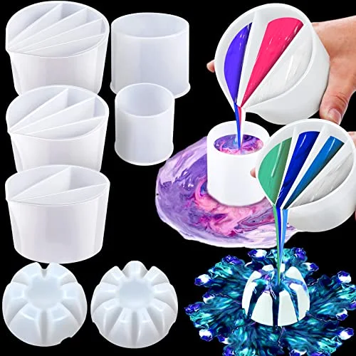 Paint Pouring Supplies Multi Channel Split Cups for Paint Pouring Acrylic Flower Open Tool Supplies for Fluid Art DIY Making Resin Acrylic Drawing Accessories