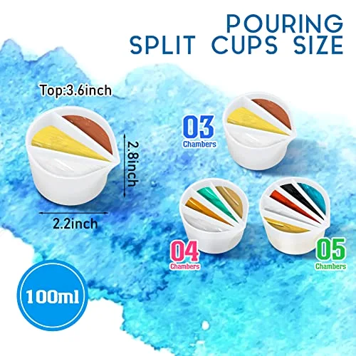 Paint Pouring Supplies Multi Channel Split Cups for Paint Pouring Acrylic Flower Open Tool Supplies for Fluid Art DIY Making Resin Acrylic Drawing Accessories view 2