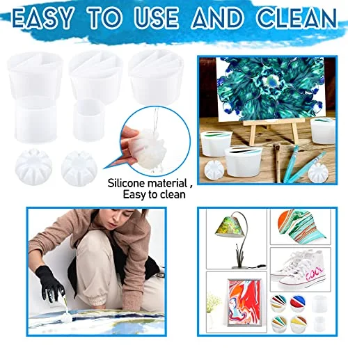Paint Pouring Supplies Multi Channel Split Cups for Paint Pouring Acrylic Flower Open Tool Supplies for Fluid Art DIY Making Resin Acrylic Drawing Accessories view 4