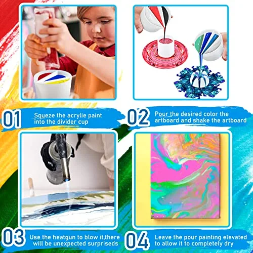 Paint Pouring Supplies Multi Channel Split Cups for Paint Pouring Acrylic Flower Open Tool Supplies for Fluid Art DIY Making Resin Acrylic Drawing Accessories view 5