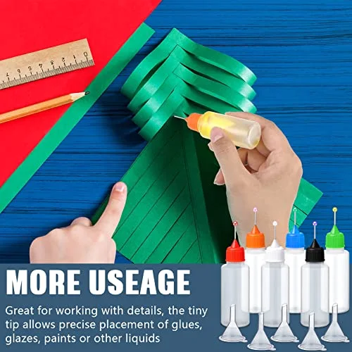 Precision Tip Applicator Bottles Needle Fine Tip Squeeze Glue Applicator Bottle with Mini Funnel Pin for Alcohol Ink DIY Quilling Craft Acrylic Painting view 4