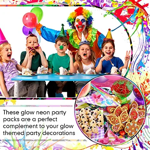 and Neon Plates Glow in The Dark Party Supplies Paper Neon Disposable Plates Colorful Tableware for Birthday Wedding Baby Shower view 4