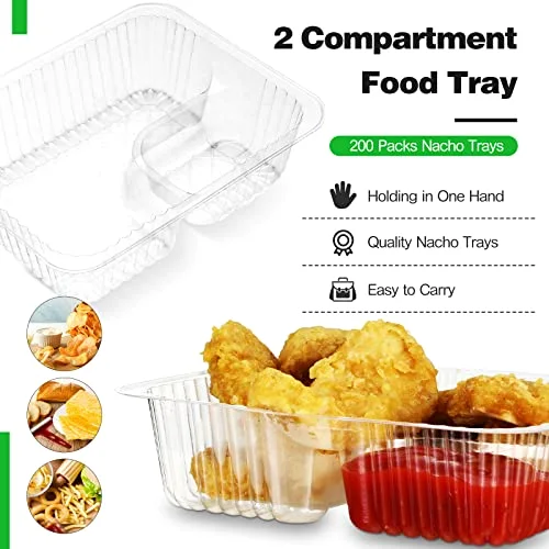 Nacho Trays 6x Disposable Plastic Nacho Cheese Trays Nacho Containers for Movie Night Party Supplies() view 3