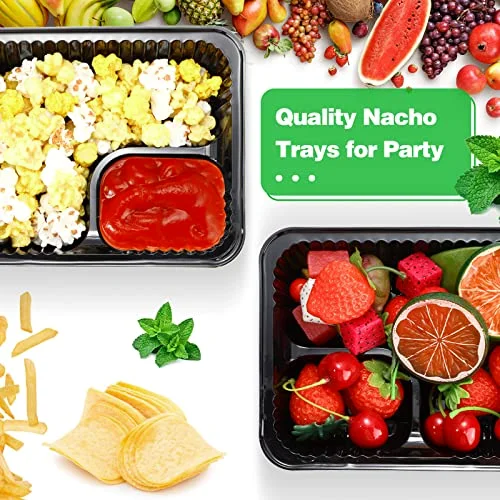 Nacho Trays 6x Disposable Plastic Nacho Cheese Trays Nacho Containers for Movie Night Party Supplies() view 9