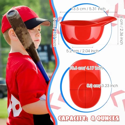 Plastic Baseball Helmet Bowl - Classic, Reusable, Dishwasher & Microwave Not Safe, for Dessert & Snack view 5