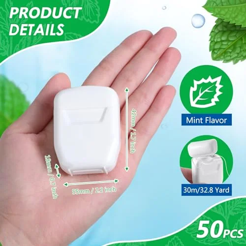Dental Floss Bulk Wedding Gifts for Guests Waxed Mint Dental Floss for Homeless Party Favors Bridal Shower Donated Gifts Teeth Cleaning 30m/32.8 Yard( Box) view 2