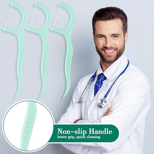 Floss Picks Bulk Dental Flossers Picks for Adults Non Breakable Tooth Picks Flossers Teeth Cleaning Dental for Family Pack Travel(Hot) view 10