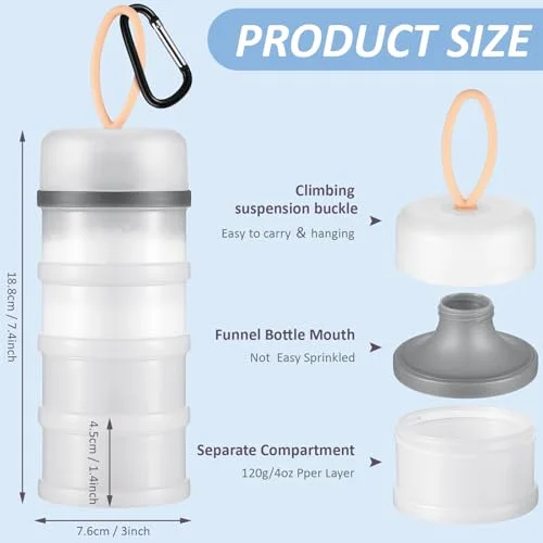 Protein Powder Travel Container with Funnels Stand view 7