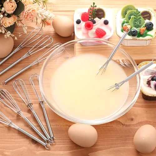 Mini Whisk Bulk Small Whisks for Cooking 304 Stainless Steel Tiny Whisk for Baking, Whipping, Beating Eggs, Mixing Sauces, Blending Ingredients () view 4