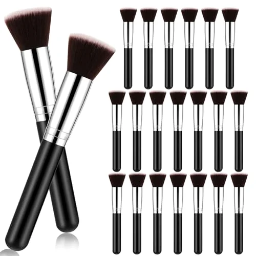 Flat Top Foundation Brush Kabuki Cosmetics Synthetic Dense Face Blush Makeup Brush for Liquid, Cream, Powder, Blending, Buffing, Stippling Face Makeup Tools