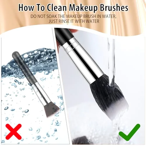 Flat Top Foundation Brush Kabuki Cosmetics Synthetic Dense Face Blush Makeup Brush for Liquid, Cream, Powder, Blending, Buffing, Stippling Face Makeup Tools view 2