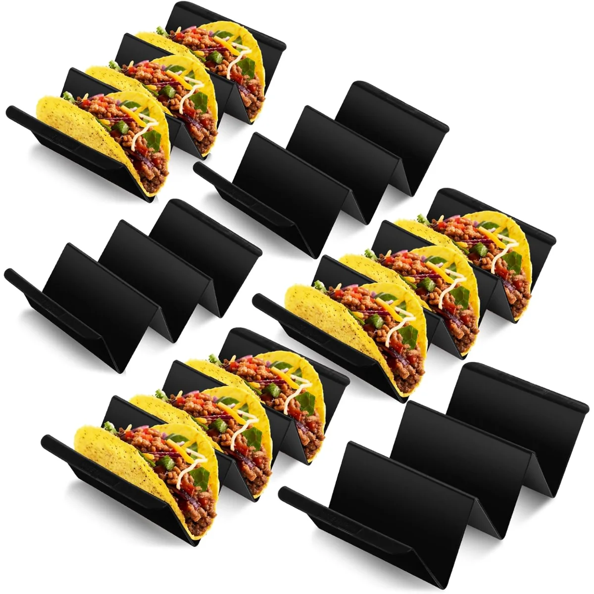 Taco Holder Stand Set of 6 Plastic Taco Tray for Taco Night
