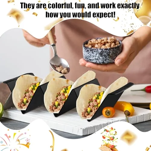 Taco Holder Stand Set of 6 Plastic Taco Tray for Taco Night view 4