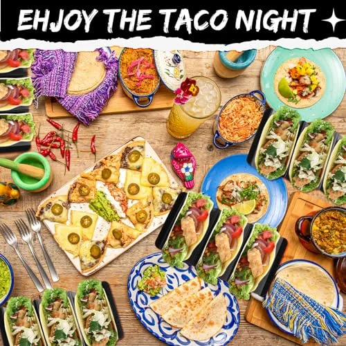 Taco Holder Stand Set of 6 Plastic Taco Tray for Taco Night view 5