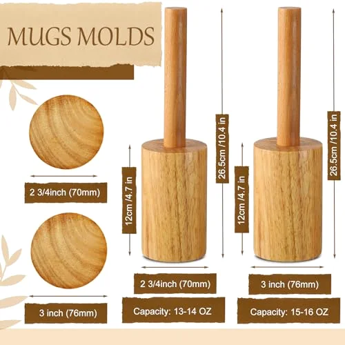 Cup Pottery Molds, Create Pottery Mug Vases, Cup Molds Shaping Tool, Assist in Hand Building Mugs(2 3/) view 2