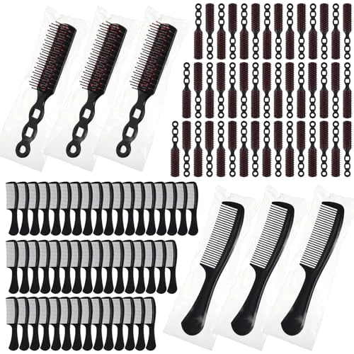 Individually Wrapped Hair Brushes Combs Set for Homeless, Detangling Brush Widen Combs for Curly Hair Suitable for Women Men Shelter Nursing Hotel Church Charity Supplies(4 Colors) view 6