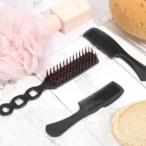 Individually Wrapped Hair Brushes Combs Set for Homeless, Detangling Brush Widen Combs for Curly Hair Suitable for Women Men Shelter Nursing Hotel Church Charity Supplies(4 Colors) view 8