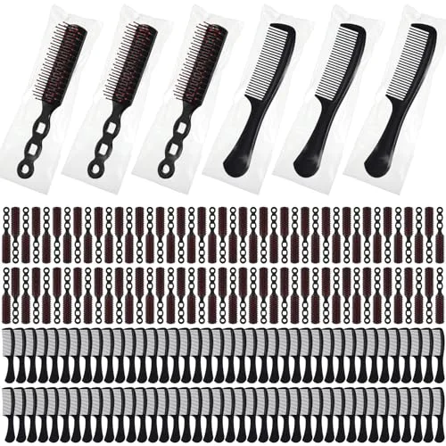 Hair Brushes Bulk Combs Set for Homeless Individually Wrapped Bulk Brush Widen Combs for Curly Hair Suitable for Women Men Shelter Nursing Hotel Church Charity Supply()