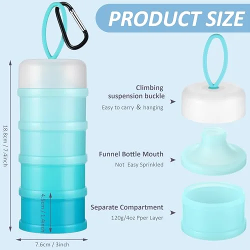 Protein Powder Travel Container with Funnels Stand view 2