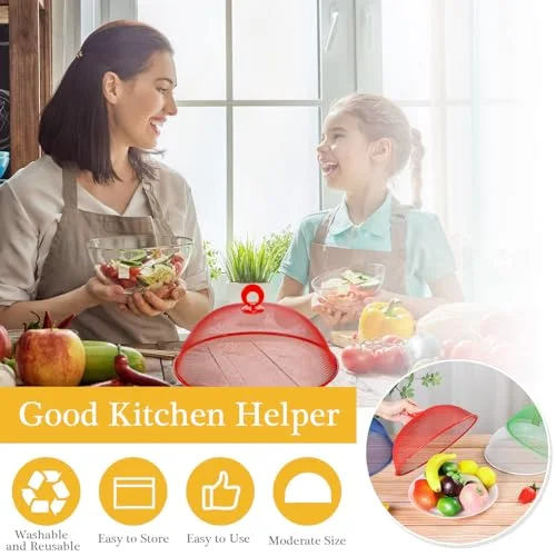 Metal Mesh Food Cover 14'' 12'' 11'' 10'' Outdoor Picnic Food Net Covers for Outside Keep out Flies for Table Picnic Camping(4 Colors) view 3