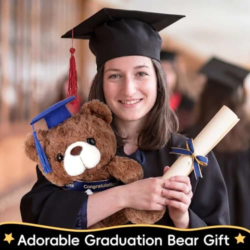 Graduation Gift Set for Her 2026 Meaningful Congrats Grad Gifts with Compass Bracelet, Memory Bear, Keepsake Plaque, Socks and Makeup Bag for High School or College Graduate() view 4