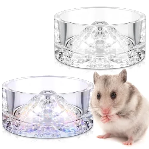 Hamster Water Bowls Glass Hamster Food Bowls Mountain Style Drinking Container Anti Turning for Guinea Pig Gerbils Mice Rats Chinchilla Small Pets( and) view 6