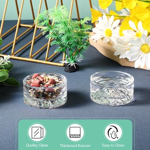 Hamster Water Bowls Glass Hamster Food Bowls Mountain Style Drinking Container Anti Turning for Guinea Pig Gerbils Mice Rats Chinchilla Small Pets( and) view 9