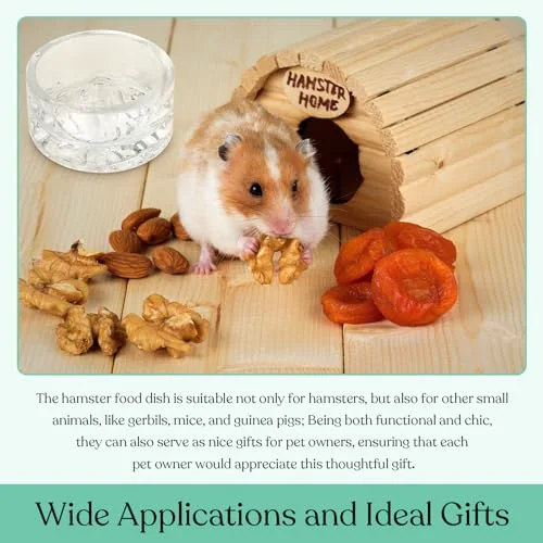 Hamster Water Bowls Glass Hamster Food Bowls Mountain Style Drinking Container Anti Turning for Guinea Pig Gerbils Mice Rats Chinchilla Small Pets( and) view 10