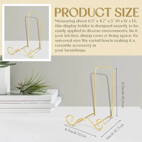 Wrought Iron Bowl Deep Platter Stand Detachable Metal Scroll Display Rack Easel Metal Bowl Display Stand Decorative Holder Dish Picture Easel() view 3