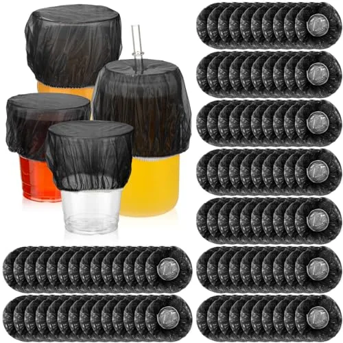 Scrunchie Drink Covers Bulk Disposable Plastic Covers for Cups, Beverage Protection Cover for Christmas Bar Club Adult Drink Beverage Stretchable() view 6