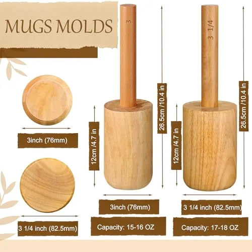 Cup Pottery Molds, Create Pottery Mug Vases, Cup Molds Shaping Tool, Assist in Hand Building Mugs(2 3/) view 7