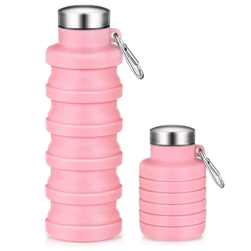 Collapsible Water Bottles Travel Sports Portable Water Bottle with Portable Buckle Silicone Lightweight Reusable Leakproof for Camping Hiking Yoga Outdoor() view 6