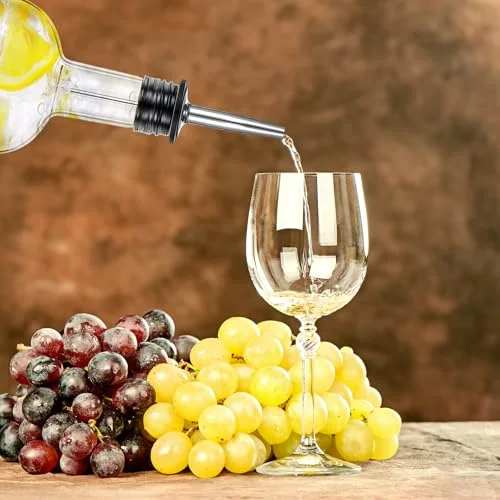 Glass Syrup Bottle for Coffee Bar Glass Liquor Bottle Long Neck Bottles Pour Bottles with Pourer & Caps for Liquor Wine Juice Snowcone Syrup view 5