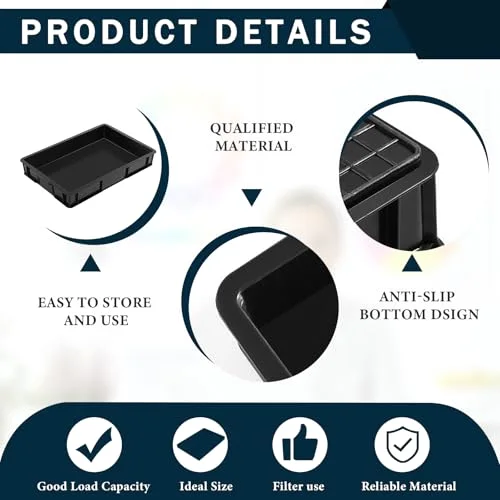 24 x 15.5 Inches Oil Drain Pan for Changing Leak Proof Mini Fridge Drip Tray Plastic Oil Change Pan for Mini Fridges Air Conditioners Machinery Under Car () view 3