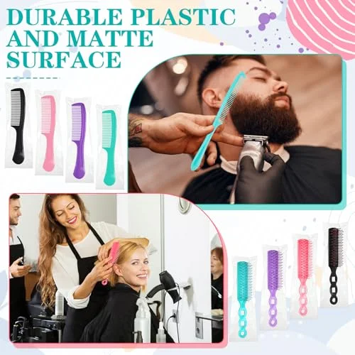Hair Brushes Bulk Combs Set for Homeless Individually Wrapped Bulk Brush Widen Combs for Curly Hair Suitable for Women Men Shelter Nursing Hotel Church Charity Supply() view 7
