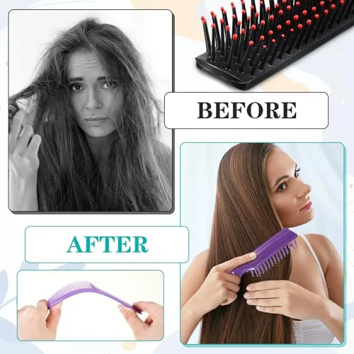Hair Brushes Bulk Combs Set for Homeless Individually Wrapped Bulk Brush Widen Combs for Curly Hair Suitable for Women Men Shelter Nursing Hotel Church Charity Supply() view 10