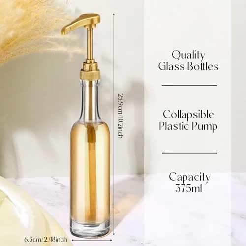 Glass Coffee Syrup Dispenser Bottles for Bar Coffee Pump Dispenser, Glass Syrup Bottle with Pumps, Bar Accessories Bottles() view 7