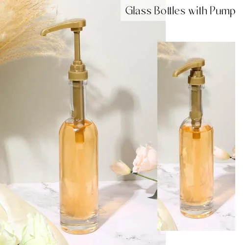 Glass Coffee Syrup Dispenser Bottles for Bar Coffee Pump Dispenser, Glass Syrup Bottle with Pumps, Bar Accessories Bottles() view 8