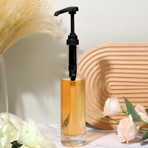 Glass Coffee Syrup Dispenser Bottles for Bar Coffee Pump Dispenser, Glass Syrup Bottle with Pumps, Bar Accessories Bottles() view 4