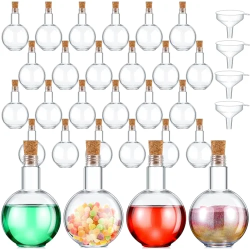 Plastic Potion Bottles with Cork Ball Shaped view 6