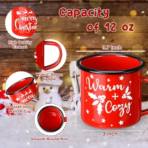 Christmas Gifts Bulk Christmas Coffee Mugs Enamel Cups Xmas Makeup Bags Santa Goodie Bags Xmas Socks Holiday Gift for Women Family Friend Holiday Winter Party() view 4