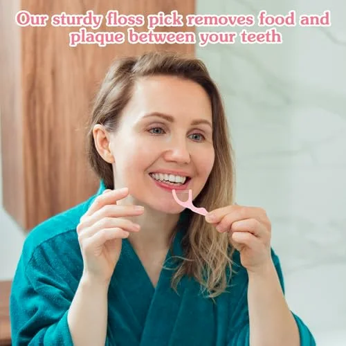 Dual Line Floss Picks Dental Floss Sticks Bulk Non Breakable Toothpicks Double String Tooth Picks Flossers for Adults Teeth Cleaning Family Travel() view 5